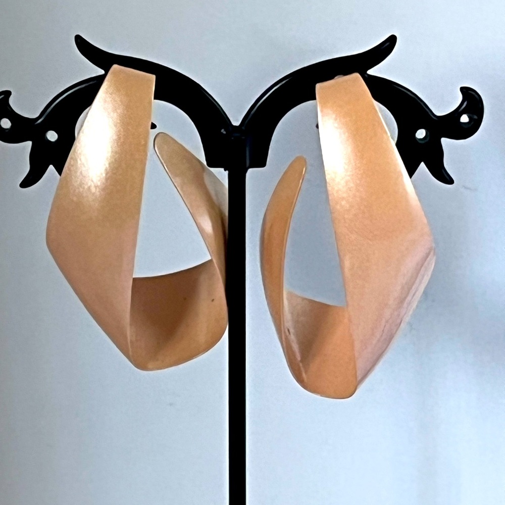 Vintage Peach Twist Hoops